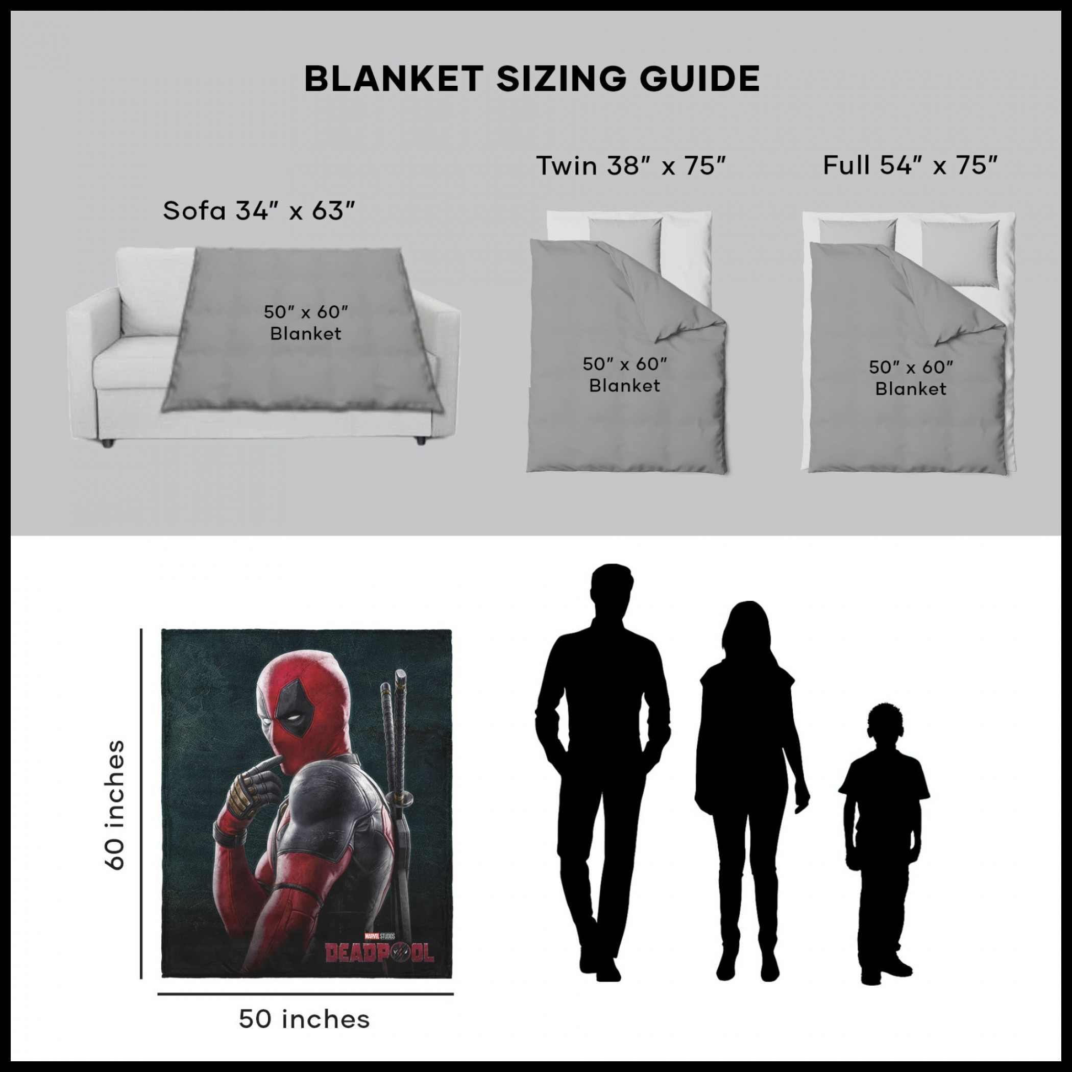 Deadpool Hey There Marvel Studios Silk Throw Blanket